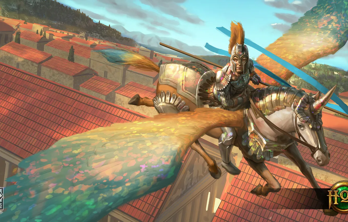 Photo wallpaper Heroes of Newerth, Pegasus, moba, Plague Rider, Olympus Armor Pegasus