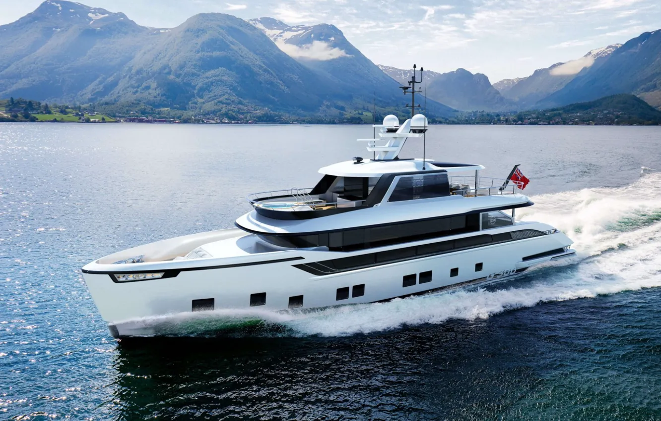 Photo wallpaper white, yacht, Dynamiq