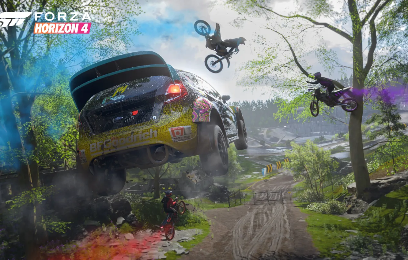 Photo wallpaper Ford, Microsoft, game, 2018, Rally, Fiesta, E3 2018, Forza Horizon 4
