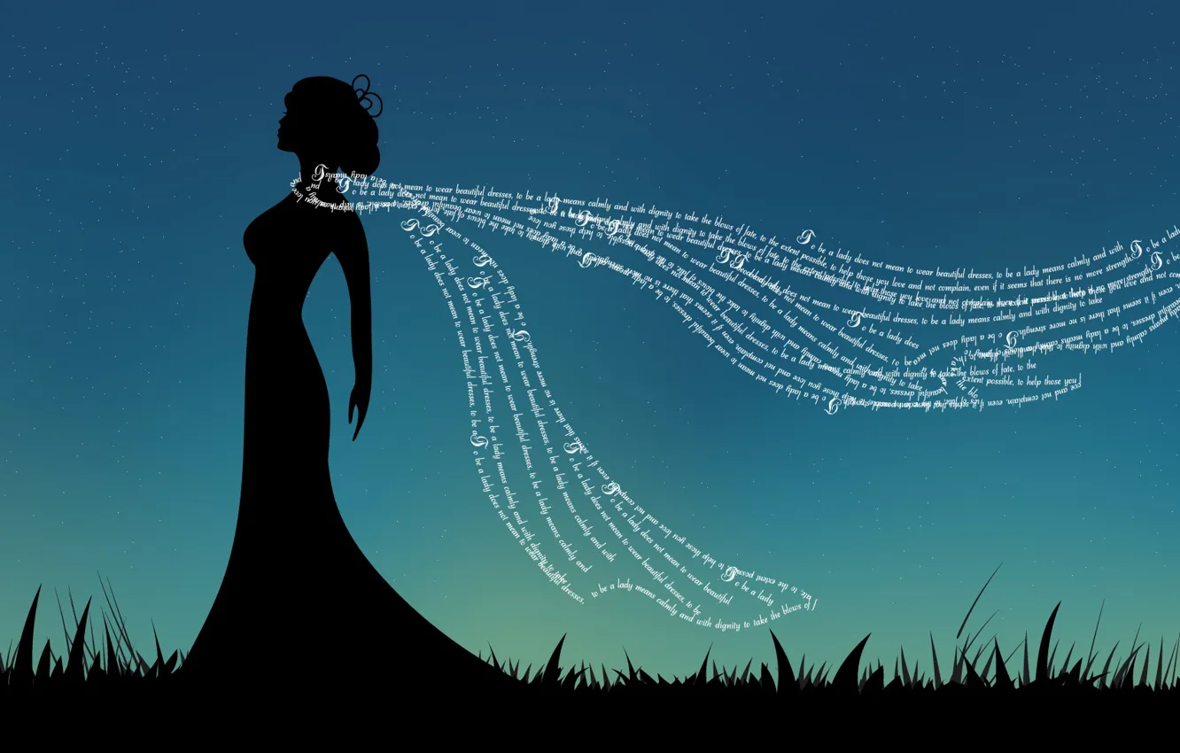 Photo wallpaper girl, night, mood, composition, star