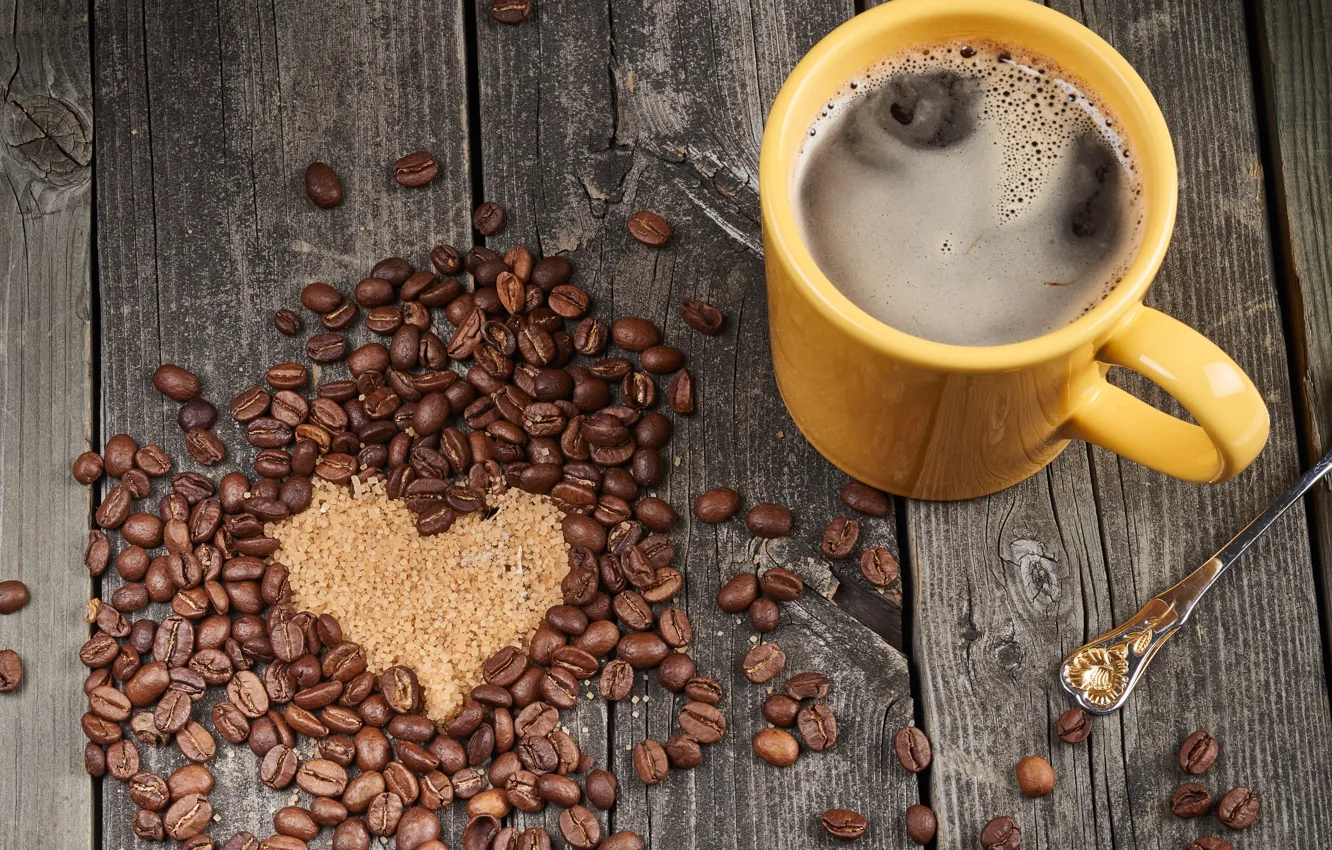 Photo wallpaper love, heart, coffee, love, cup, romantic, sweet, coffee