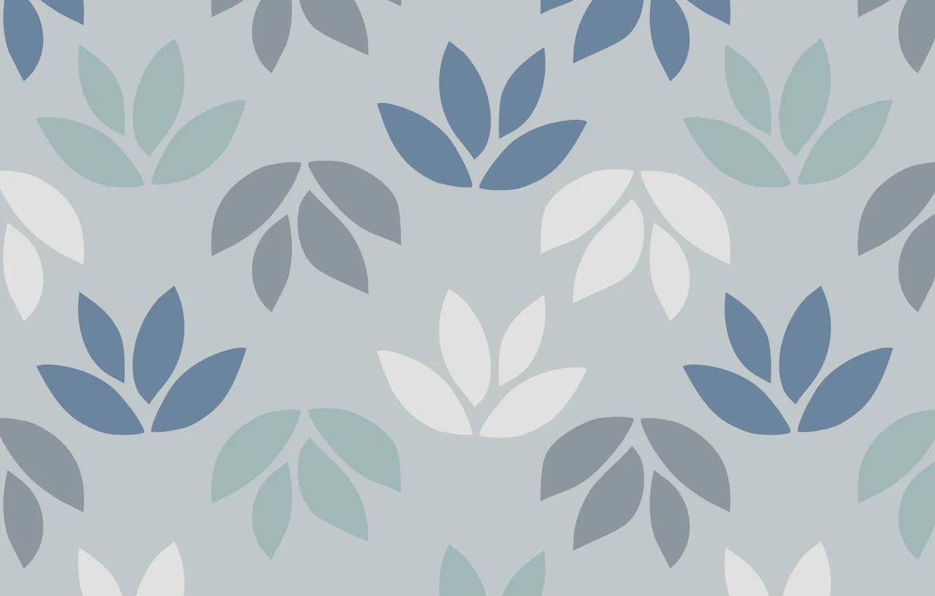 Photo wallpaper leaves, grey, background, pattern, texture