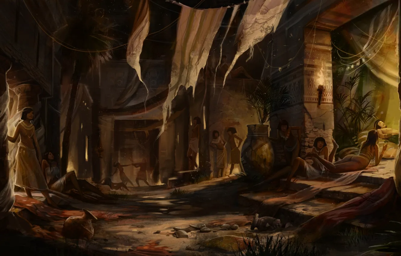 Photo wallpaper girl, the city, stay, people, art, Egypt