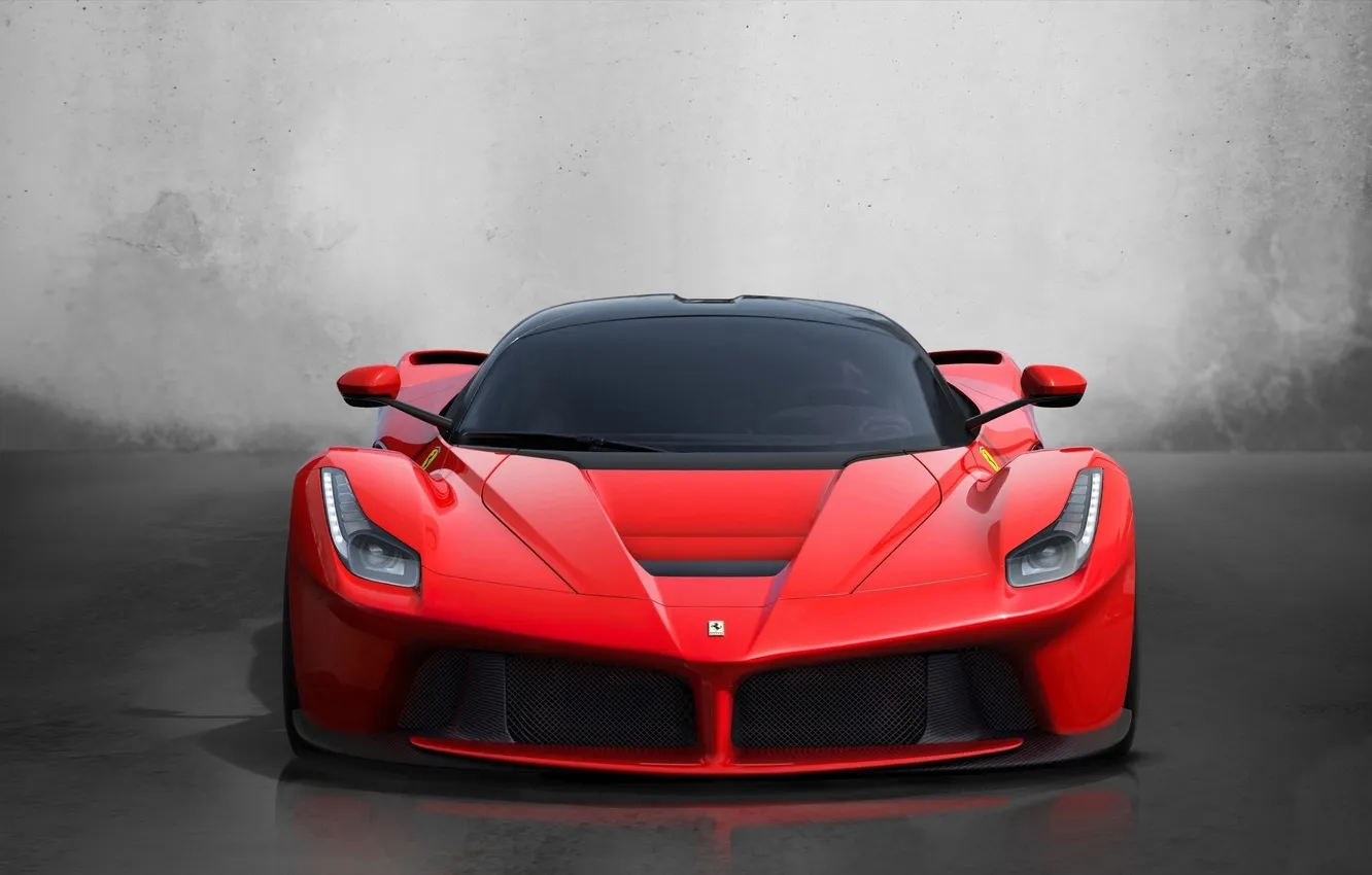 Photo wallpaper red, the front, Supercar, Ferrari LaFerrari