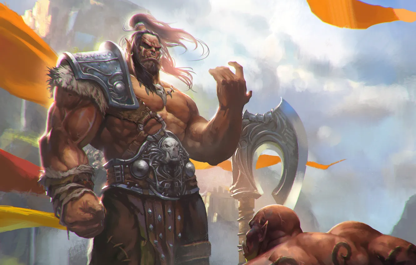Photo wallpaper World of Warcraft, Orc, warcraft, wow, warlords of draenor, Grommash Hellscream