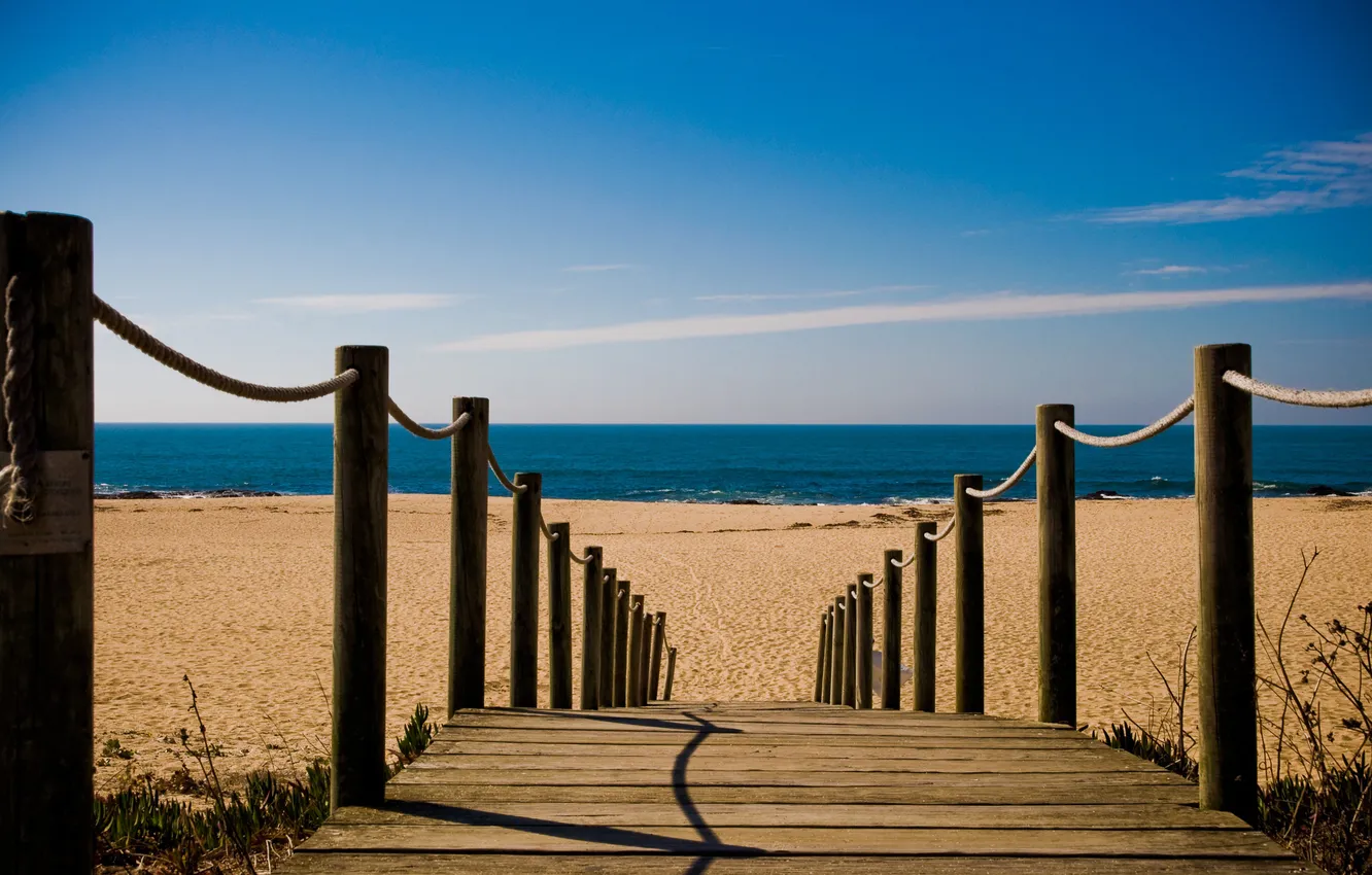 Photo wallpaper sea, beach, track