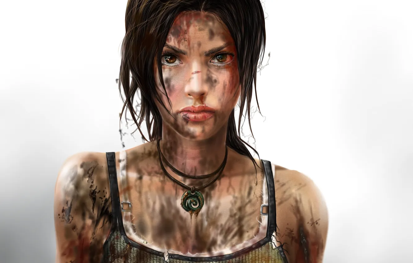 Photo wallpaper look, background, Mike, dirt, Tomb Raider, lara croft