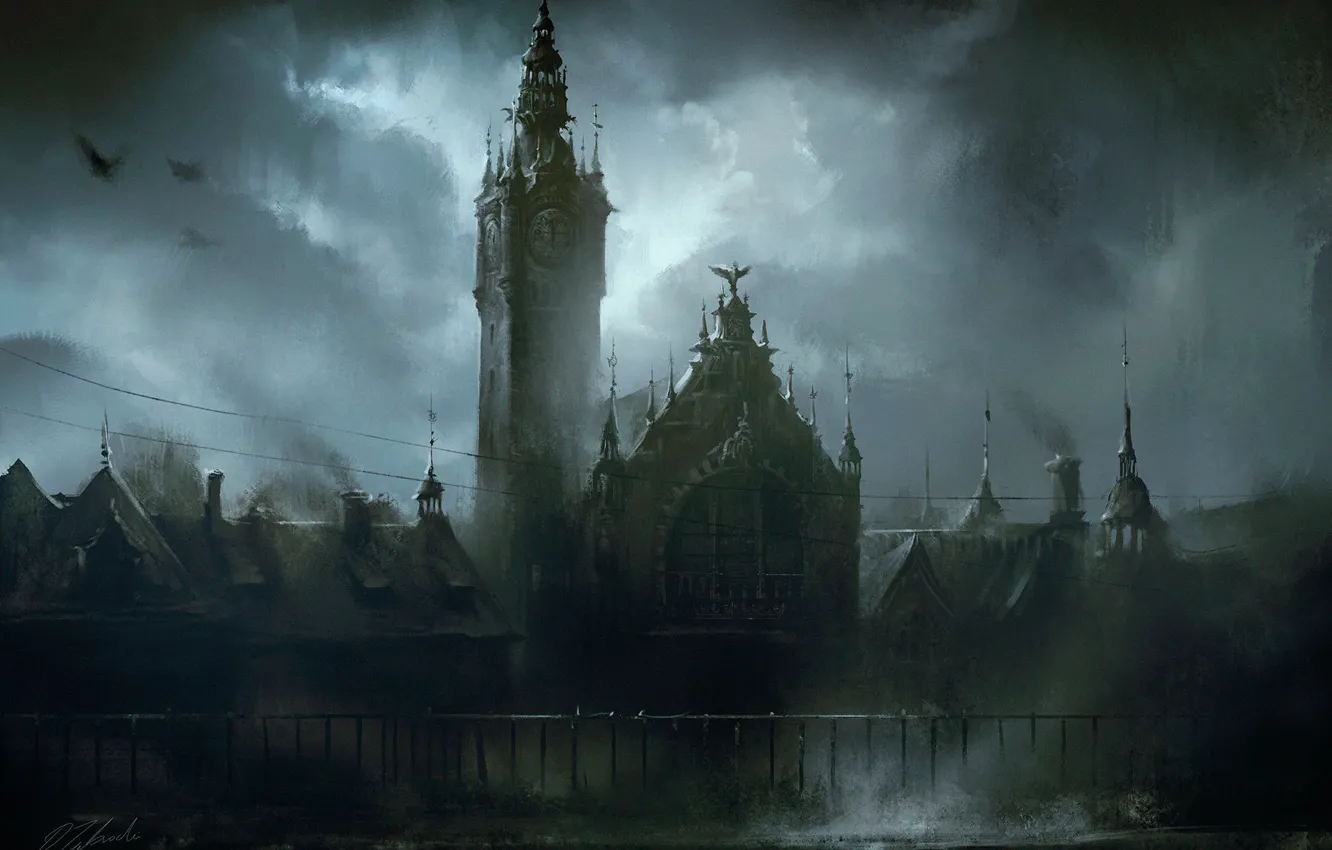 Photo wallpaper night, the city, building, station, Gdansk, Darek Zabrocki, by Darek Zabrocki, Central Station