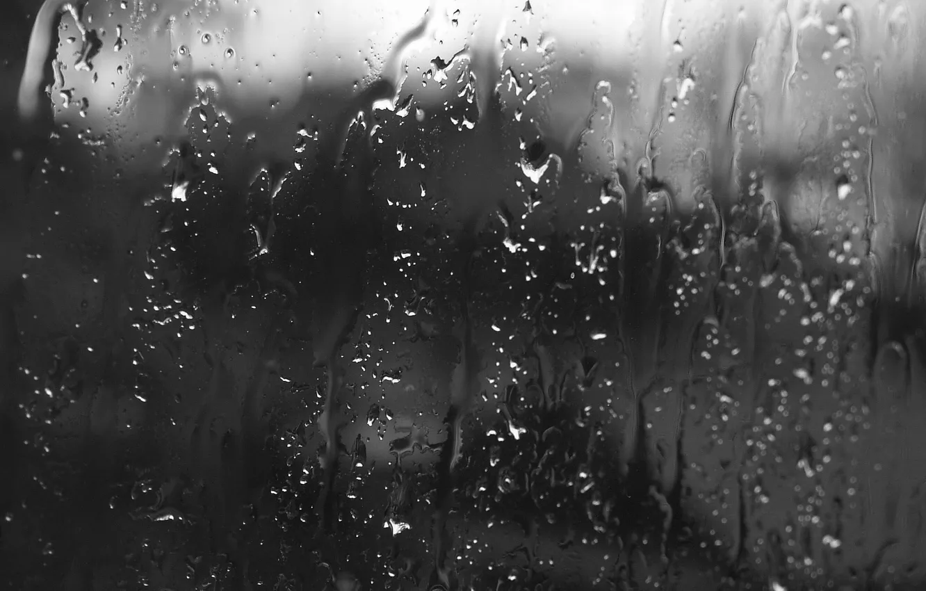 Photo wallpaper glass, drops, rain