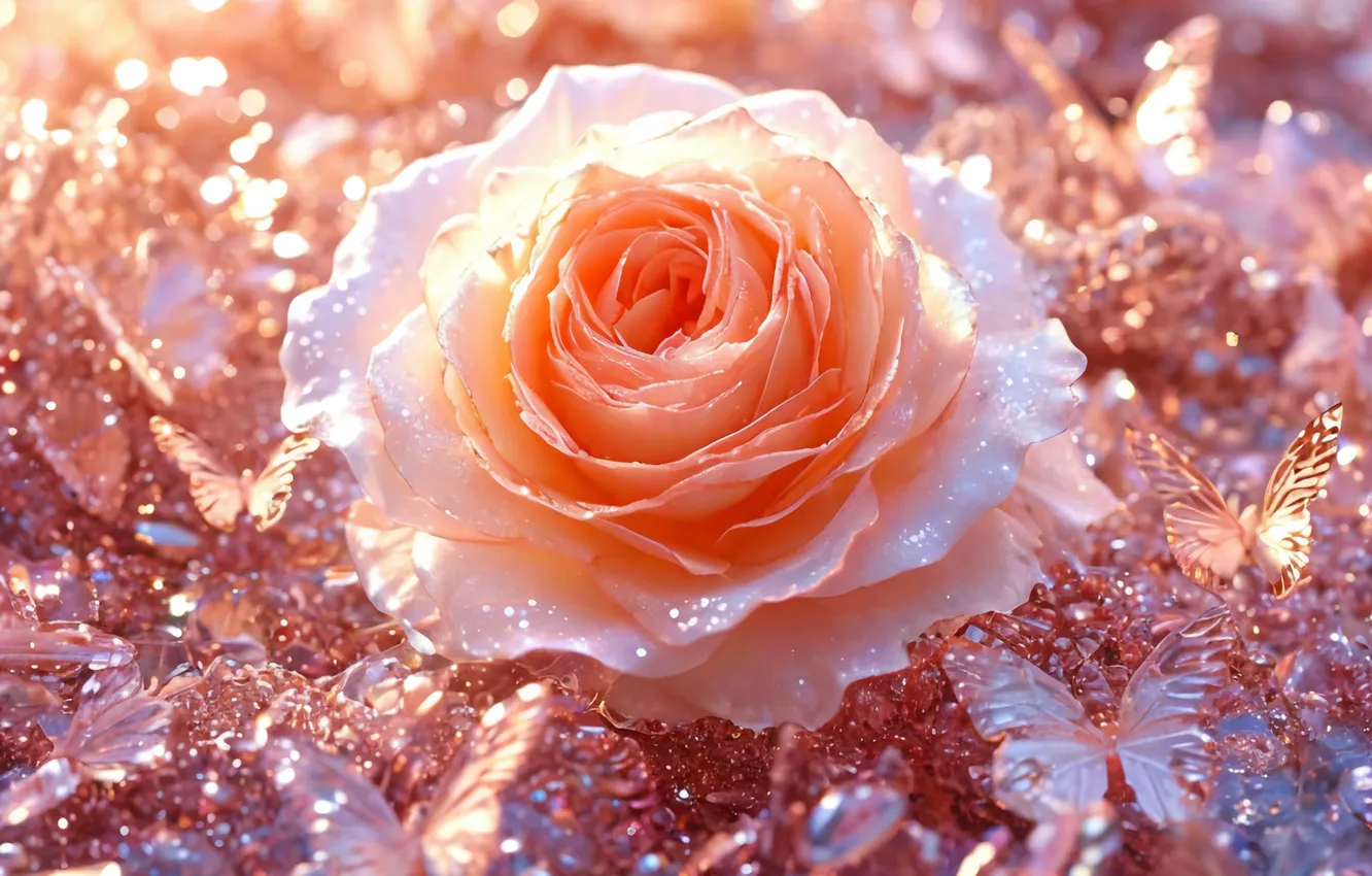 Photo wallpaper roses, neural network