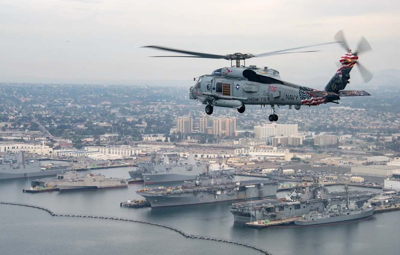 Photo wallpaper flight, helicopter, Sea Hawk, MH-60R