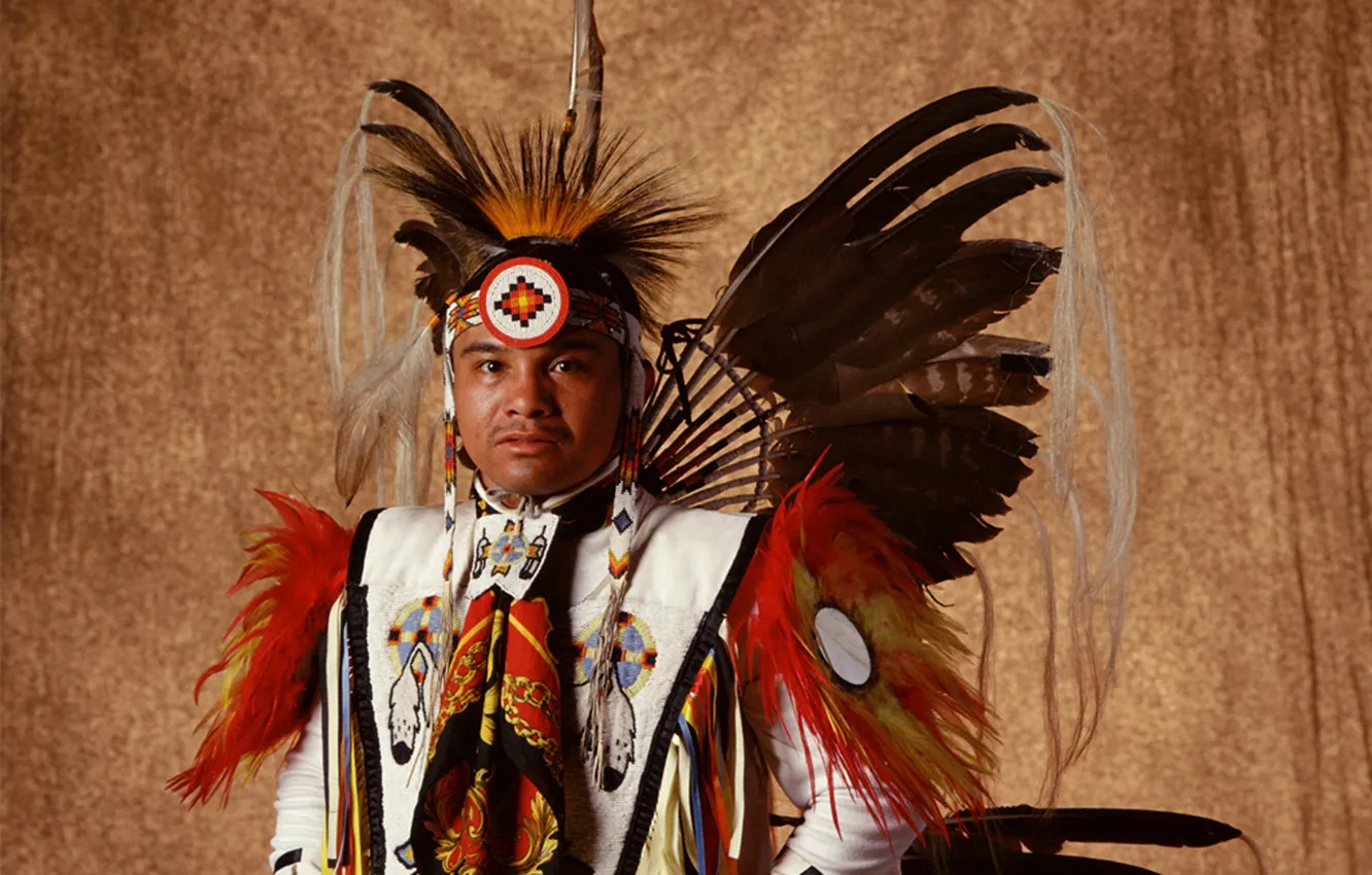 Photo wallpaper dancer, Chief, Native American, mohawk, first people