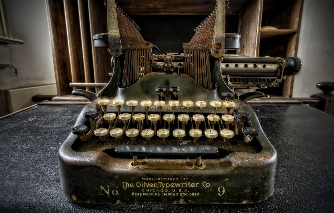Photo wallpaper macro, background, Oliver Typewriter