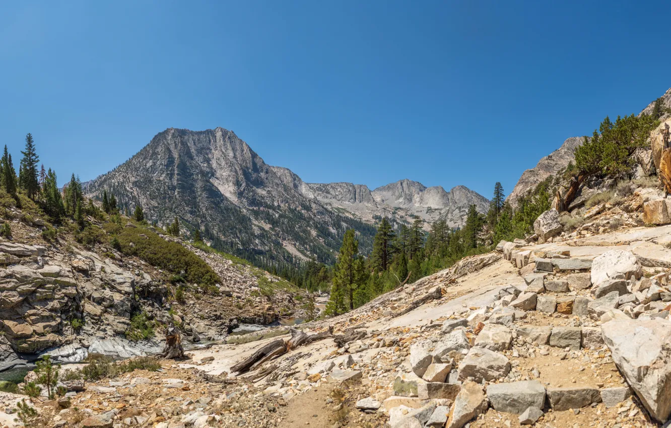 Photo wallpaper mountains, stones, rocks, USA, Sierra Nevada