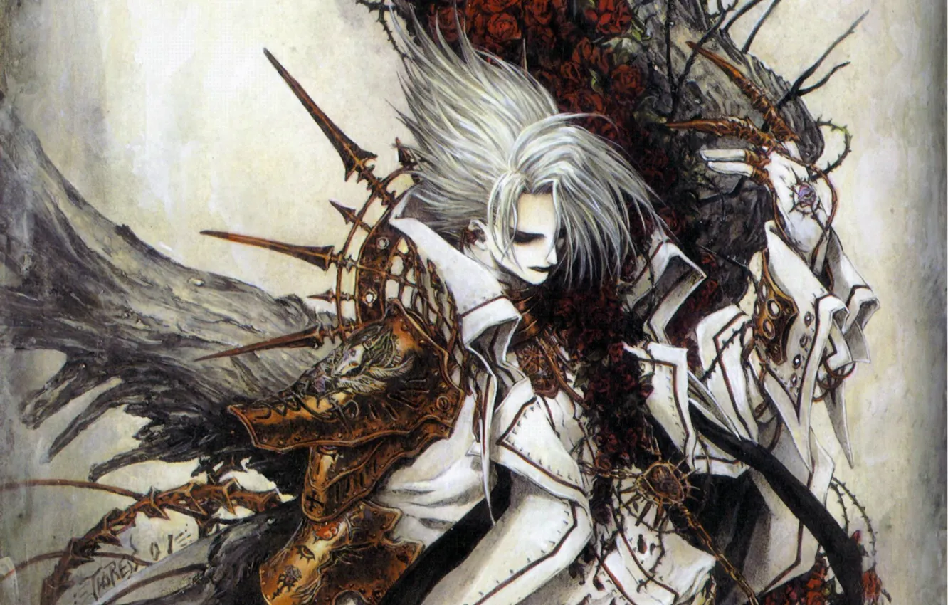 Photo wallpaper chain, claws, elected, military uniform, gray, Trinity Blood, black magic, Trinity blood