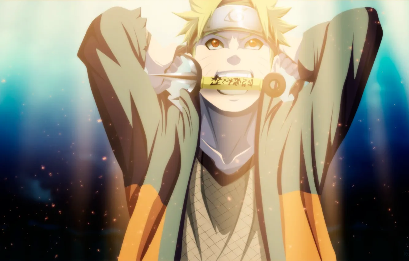 Photo wallpaper Naruto, art, manga, Uzumaki Naruto, kunai, robcv