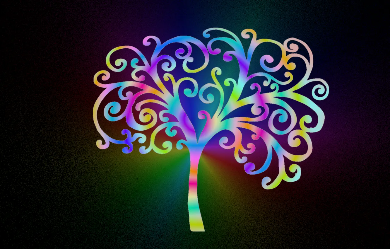 Photo wallpaper sand, trees, figure, color