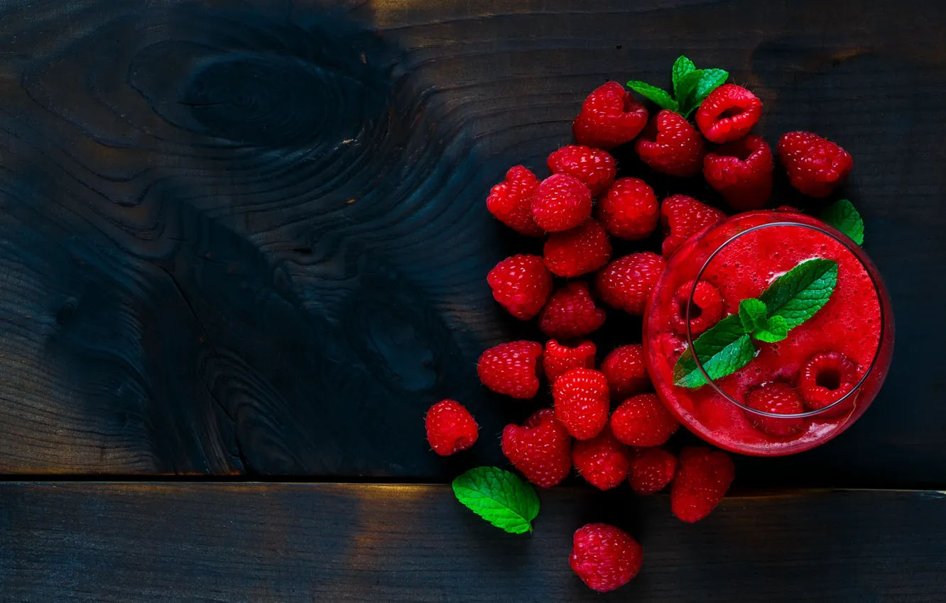 Photo wallpaper berries, raspberry, smoothies