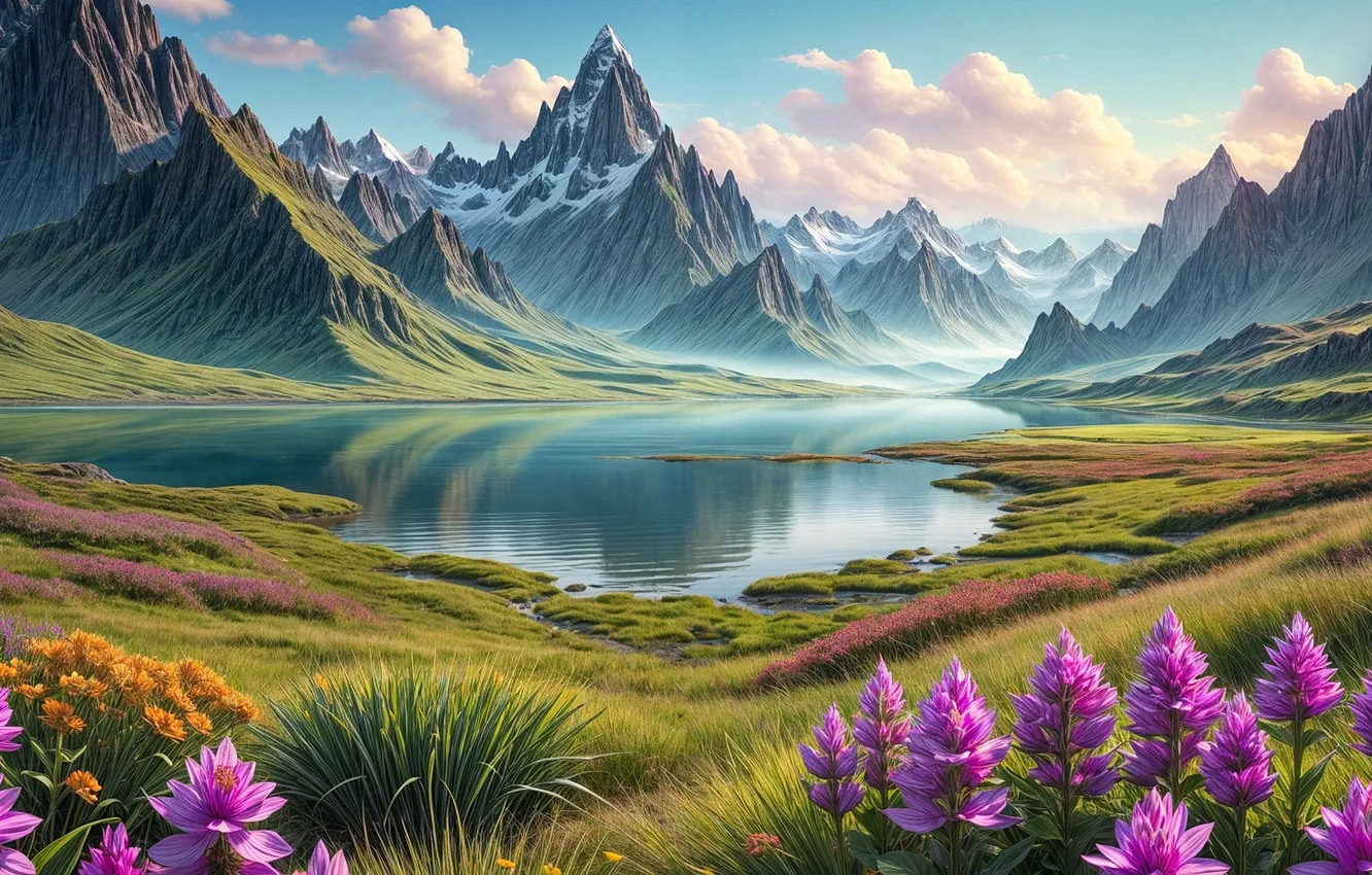 Photo wallpaper nature, landscapes, neural network, refreshments