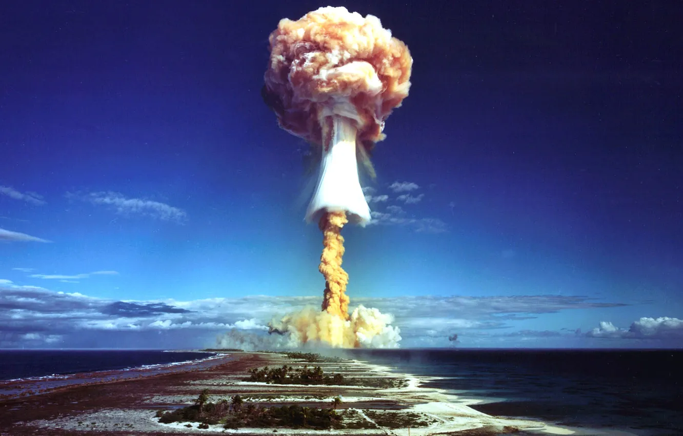 Photo wallpaper sea, landscape, bomb, atomic