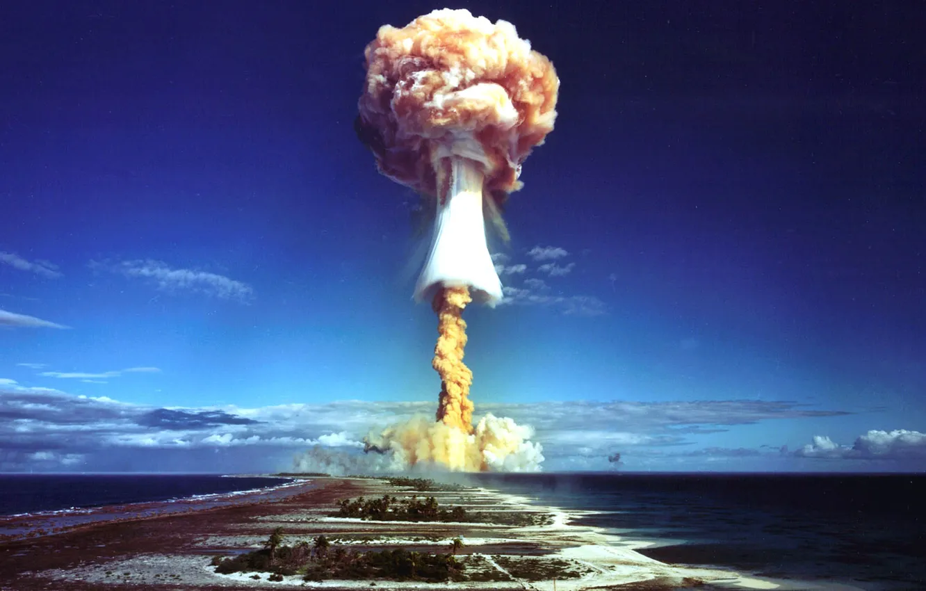 Photo wallpaper sea, landscape, Atomic, Bomb
