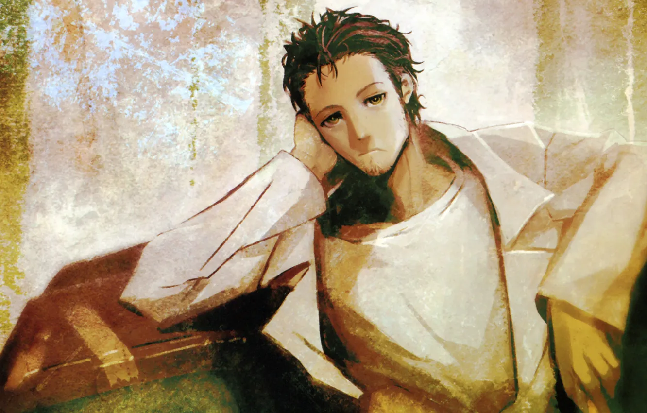 Photo wallpaper Bathrobe, steins gate, scientist, Gate Of Steiner, Ocarinas, lab, rintaru okabe, rintarou Okabe