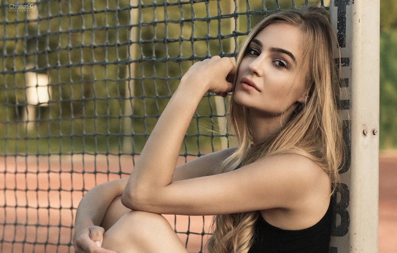 Photo wallpaper look, pose, mesh, model, portrait, hands, makeup, Mike