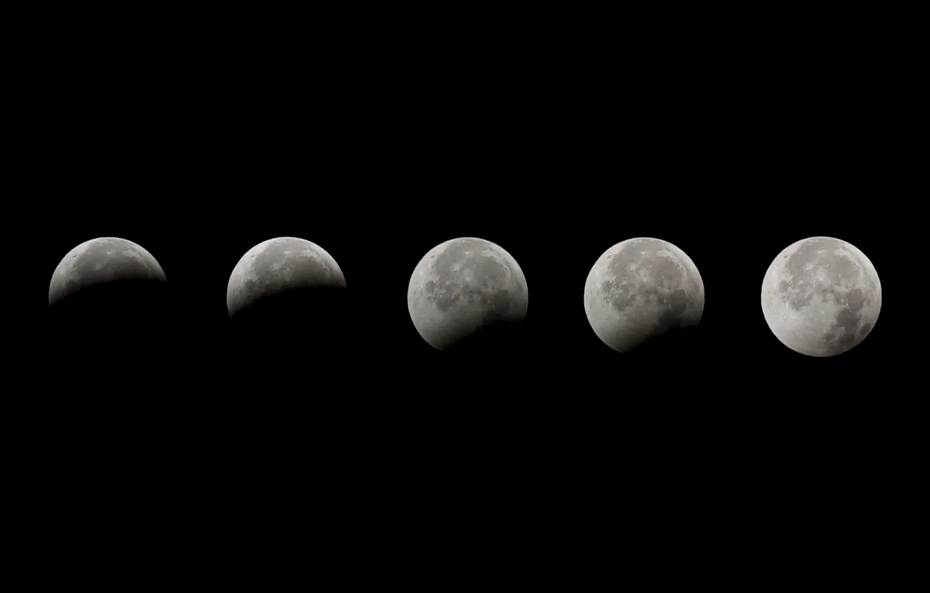 Photo wallpaper the moon, Eclipse, phase, Lunar Eclipse