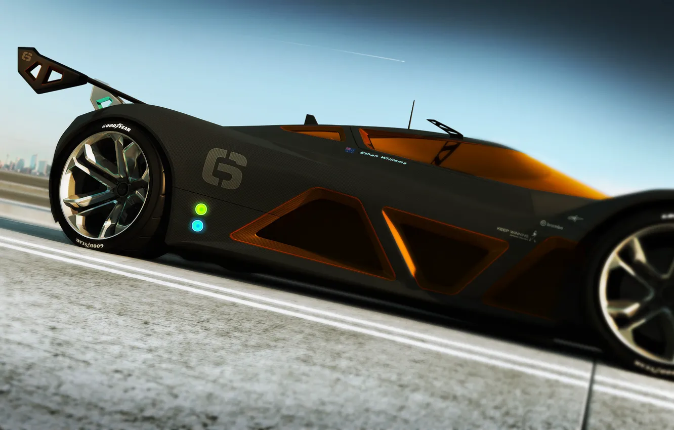 Photo wallpaper machine, the sky, asphalt, strip, supercar