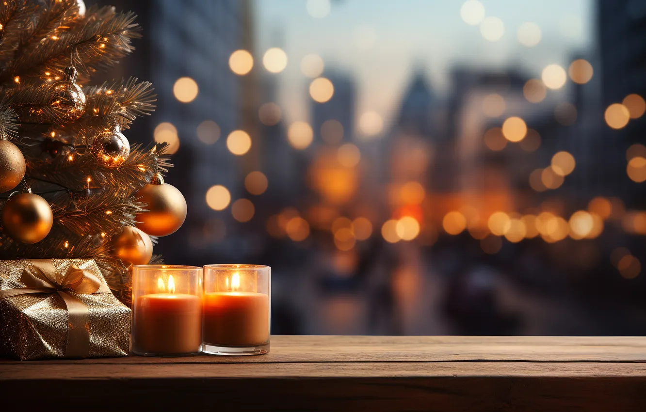 Photo wallpaper decoration, background, balls, tree, new year, Christmas, Christmas, balls