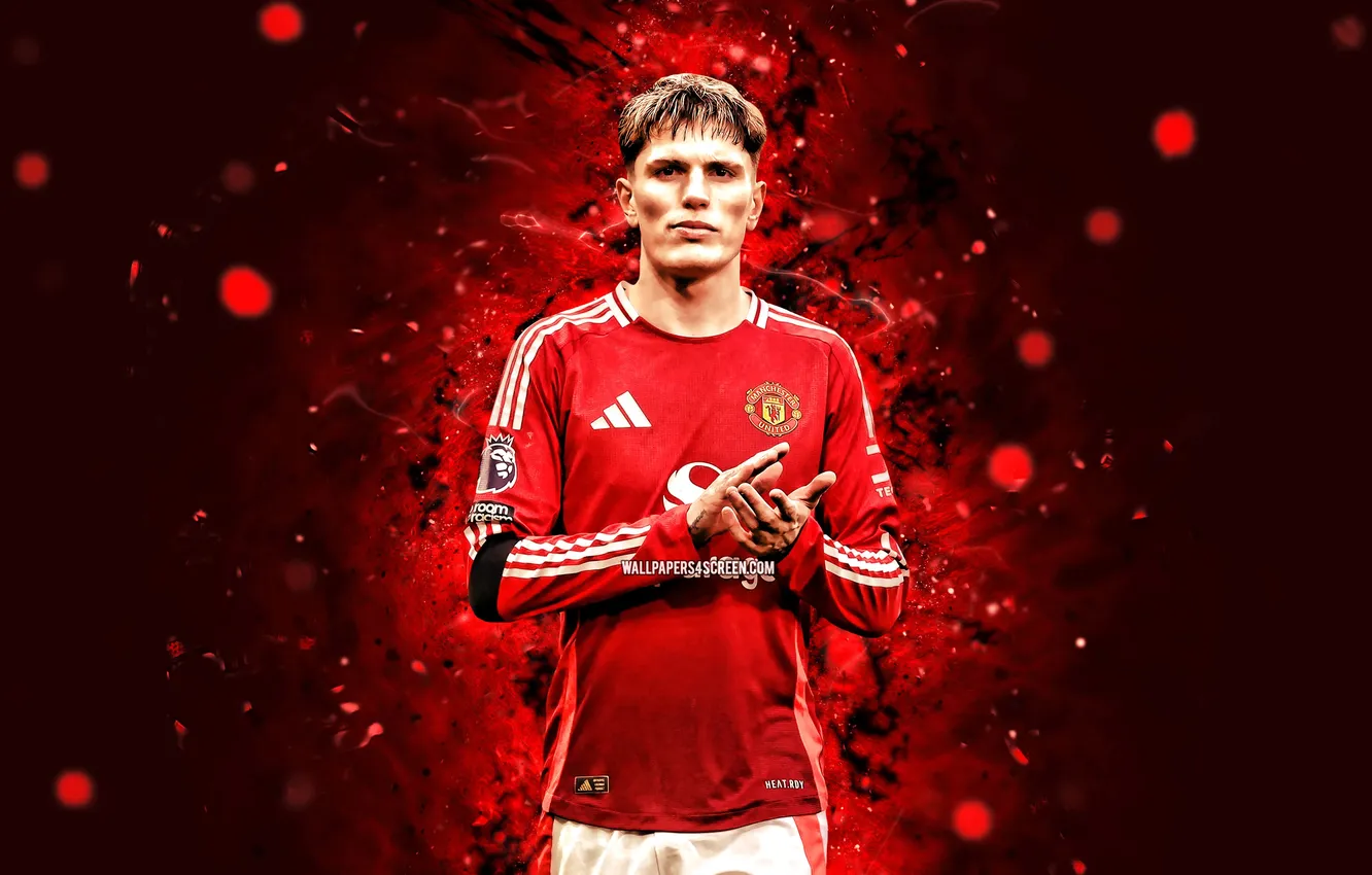 Photo wallpaper football, Premier League, soccer, Red Devils, Manchester Unaited, Argentine, Alejandro Garnacho, Garnacho