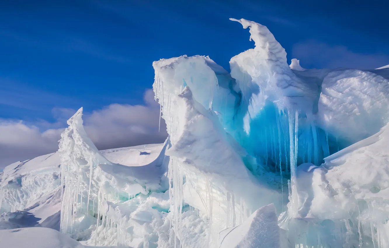 Photo wallpaper snow, landscape, icicles, ice, floe, Arctic