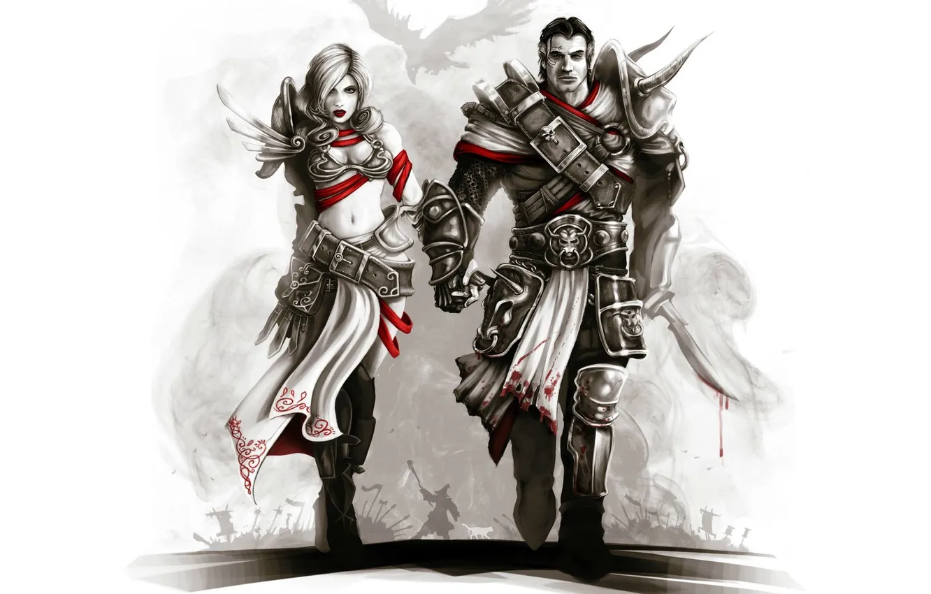 Photo wallpaper fantasy, warriors, role-playing game, Divinity Original Sin