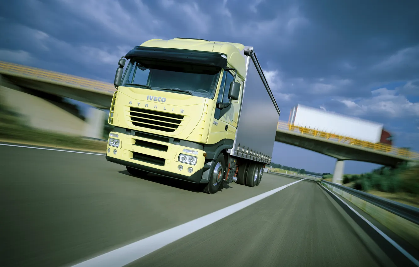 Photo wallpaper Road, Speed, Truck, IVECO, Stralis