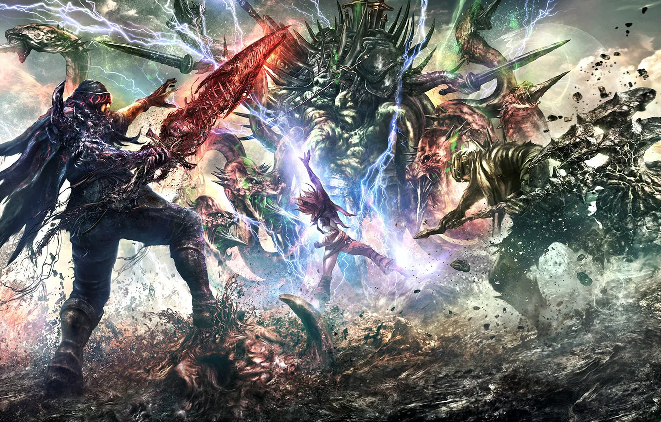Photo wallpaper weapons, magic, monster, battle, soul sacrifice