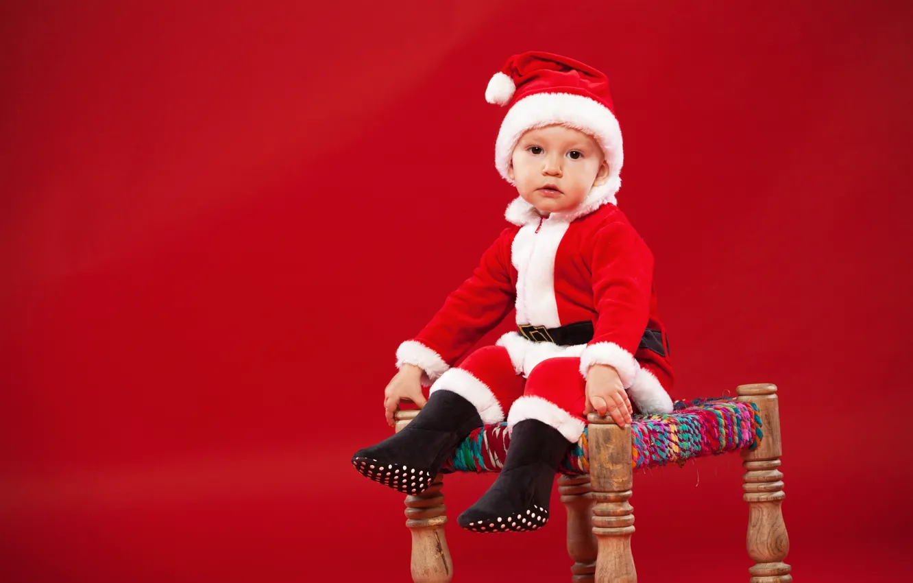 Photo wallpaper hat, child, baby, Christmas, costume, New year, Santa, Christmas