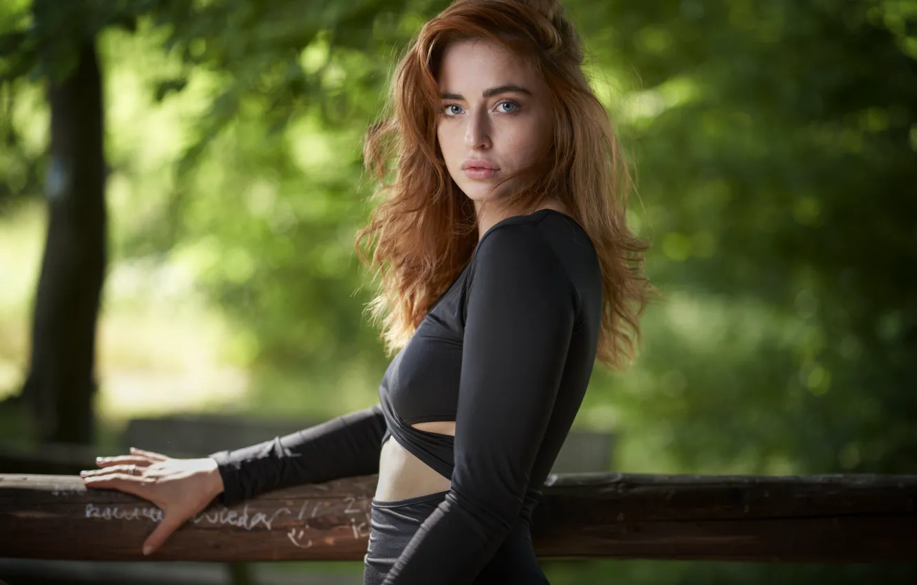 Photo wallpaper look, girl, face, Martin Fuhrmann