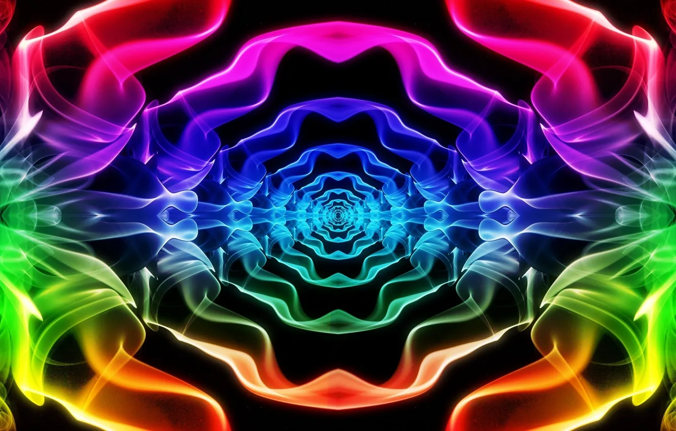 Photo wallpaper circles, smoke, form, colorful