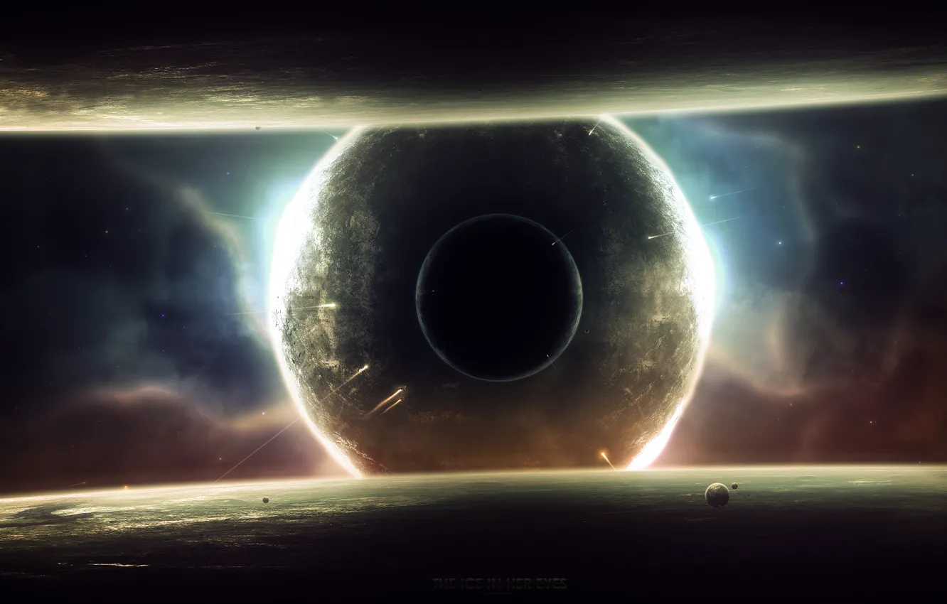 Photo wallpaper surface, planet, satellite, starship