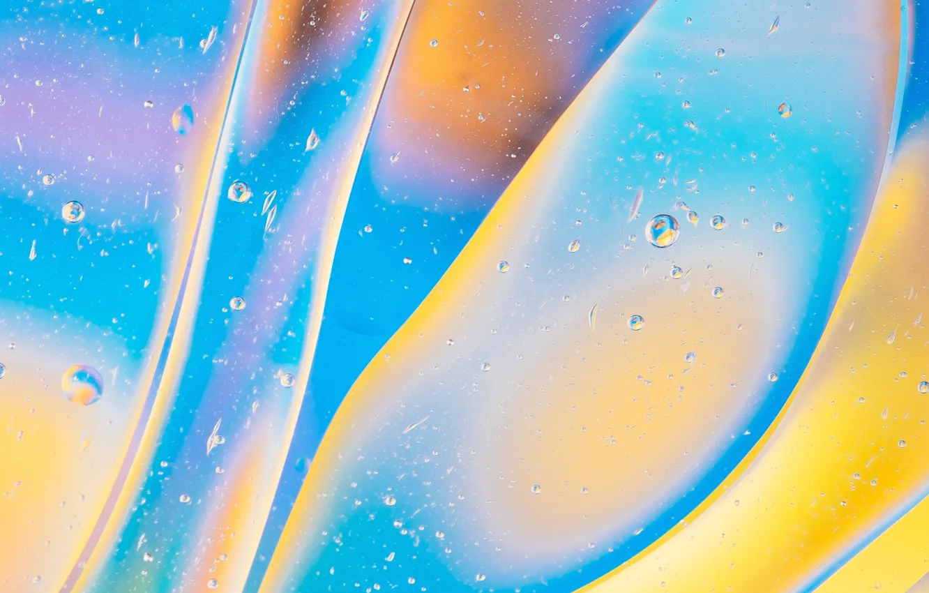 Photo wallpaper water, bubbles, paint, oil, the air