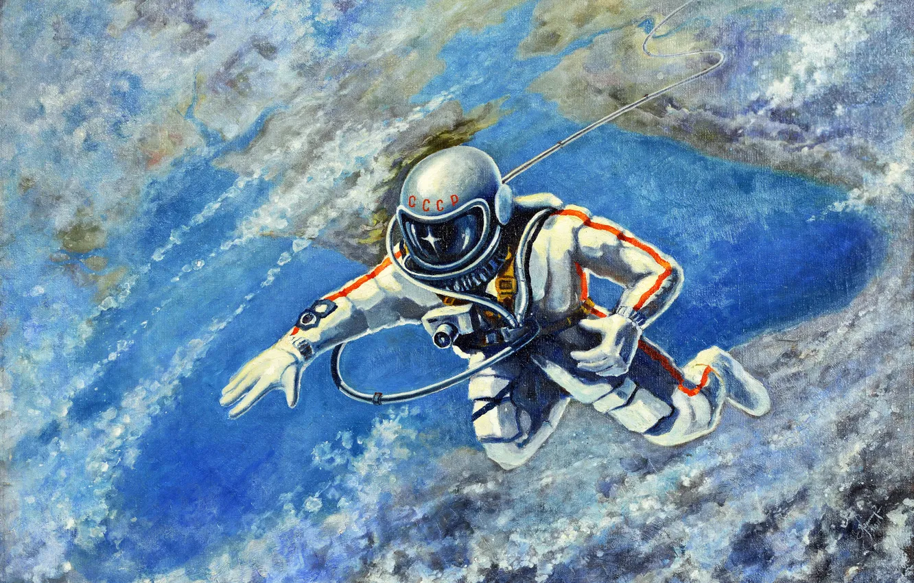 Photo wallpaper space, astronaut, 1973, Alexei Leonov