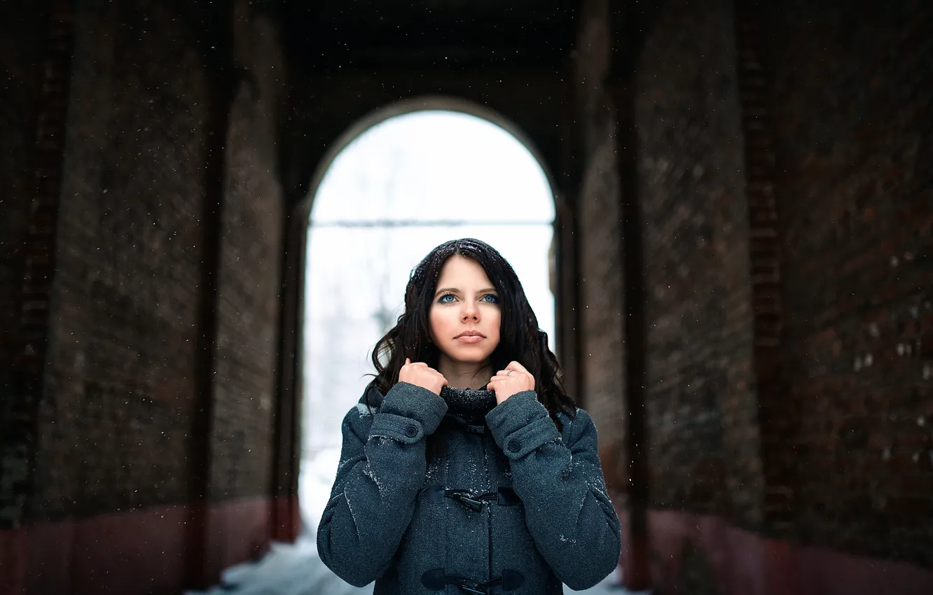 Photo wallpaper snow, arch, sponge, the beauty, coat, Mari, Alexander Veselov