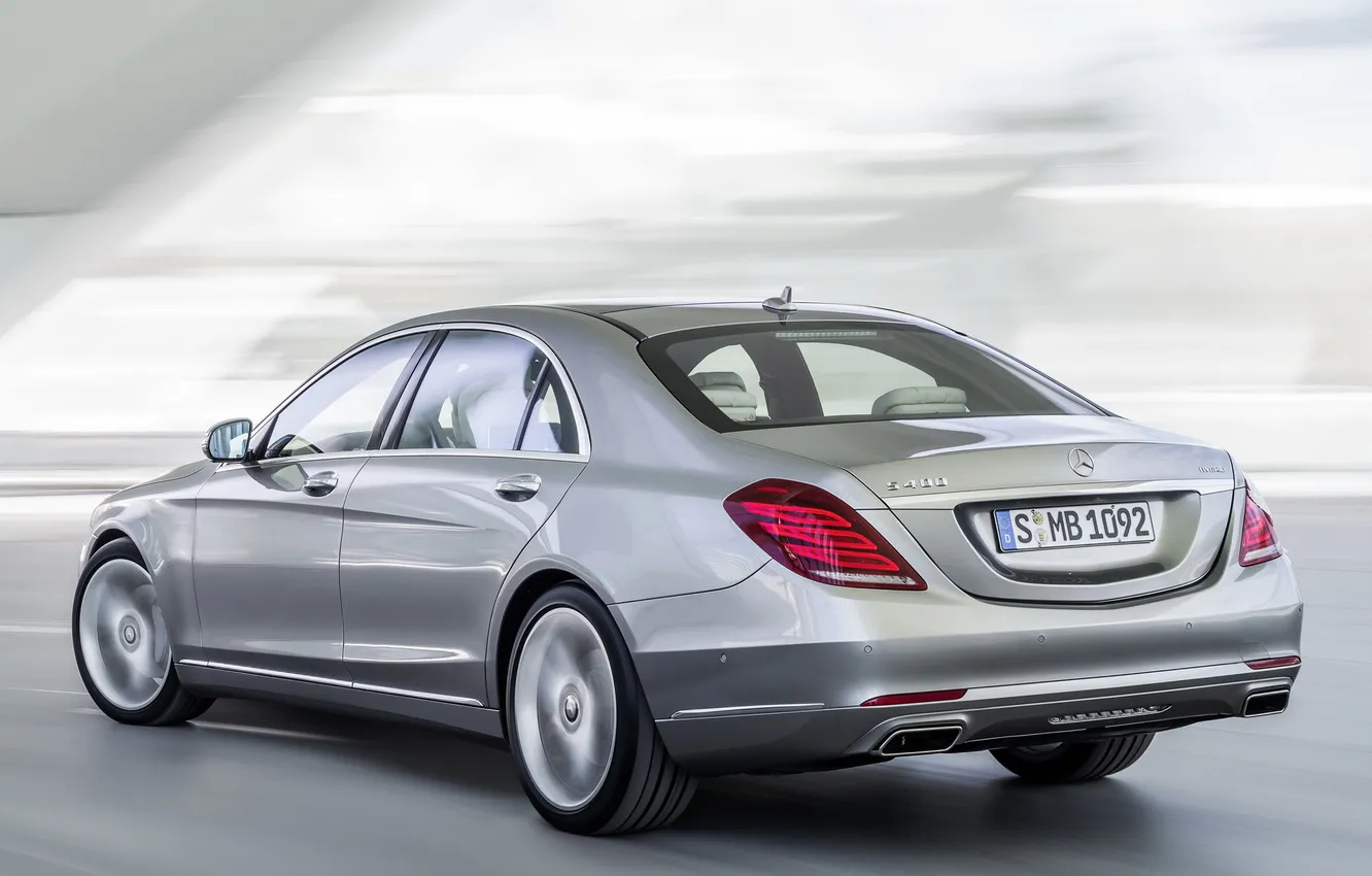 Photo wallpaper machine, background, Wallpaper, Mercedes-Benz, rear view, Hybrid, S 400