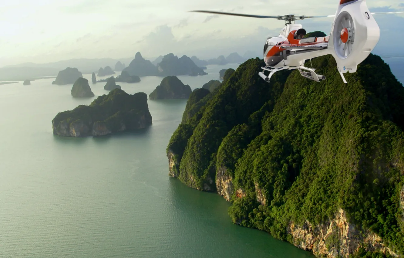 Photo wallpaper helicopter, thailand, phuket