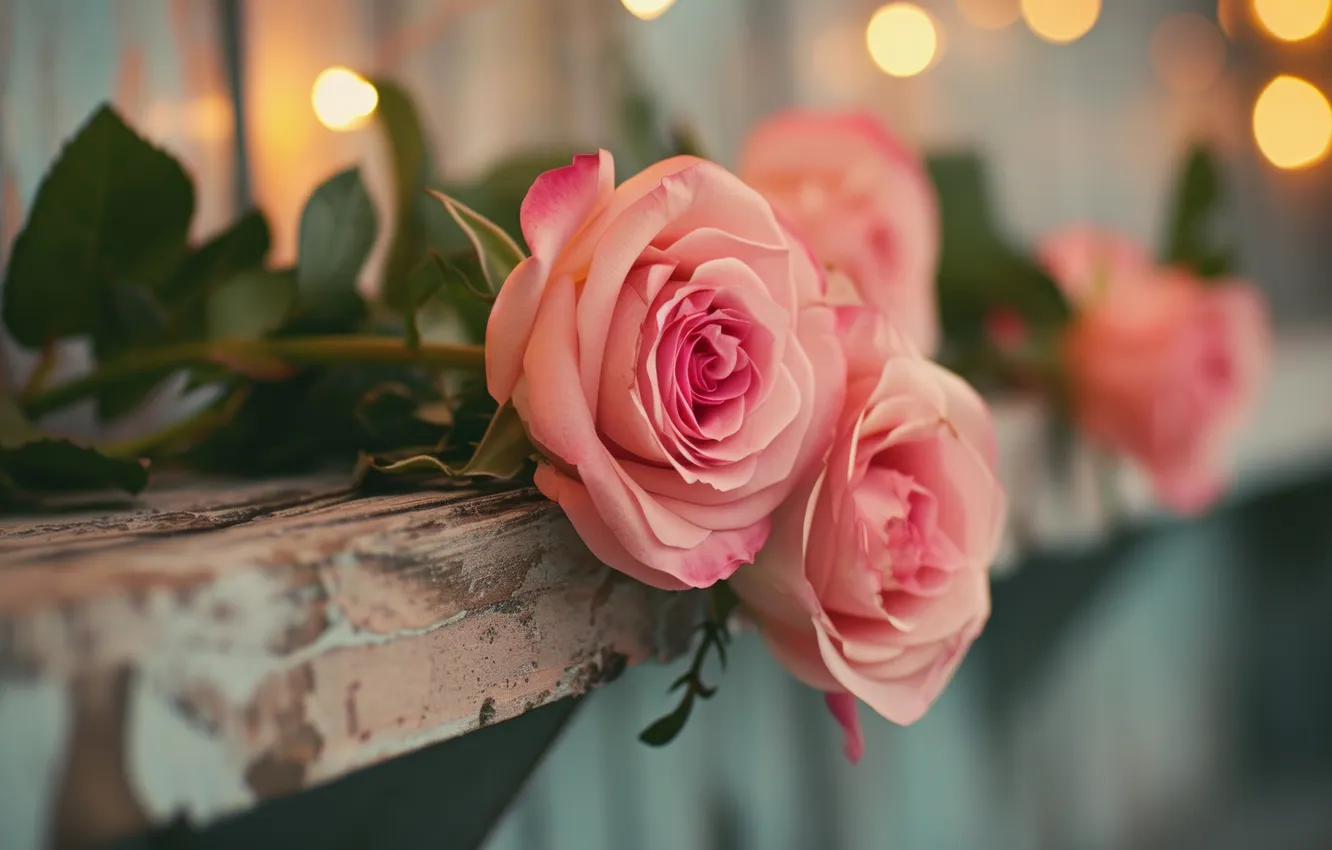 Photo wallpaper roses, AI art, neural network