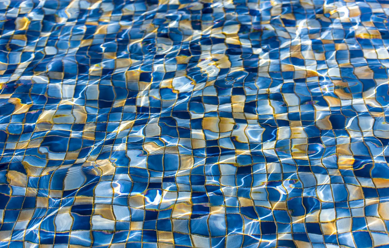 Photo wallpaper water, texture, pool, mosaic