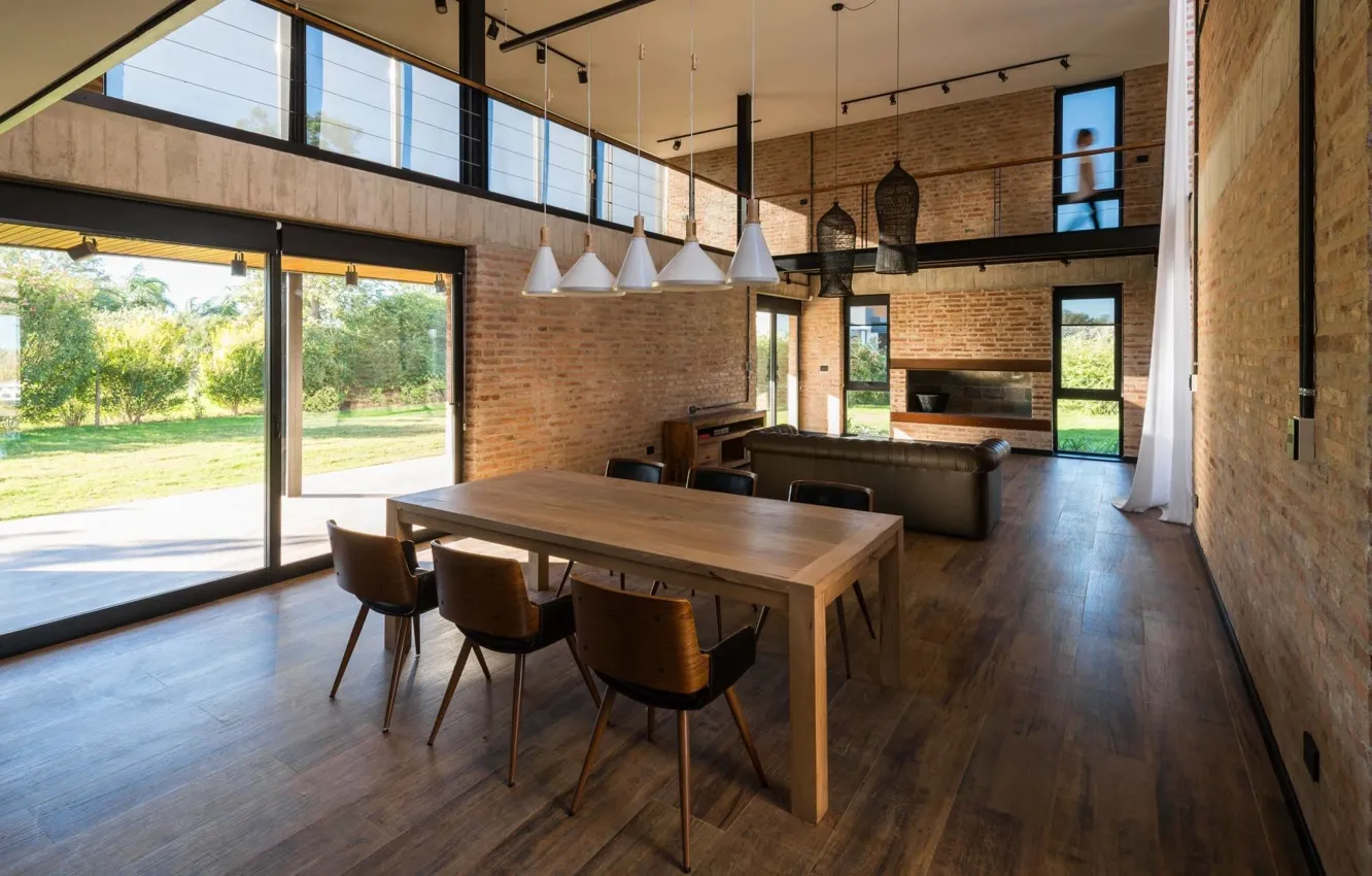 Photo wallpaper design, interior, living room, dining room, O2 House in Rio Tercero, by constructor Gonzalo Viramonte