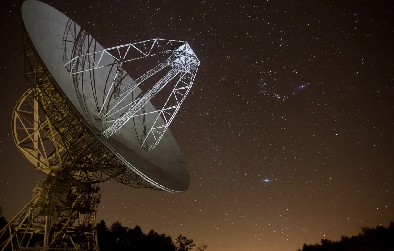 Photo wallpaper the sky, night, Pisgah Astronomical Research Institute Radiotelescope