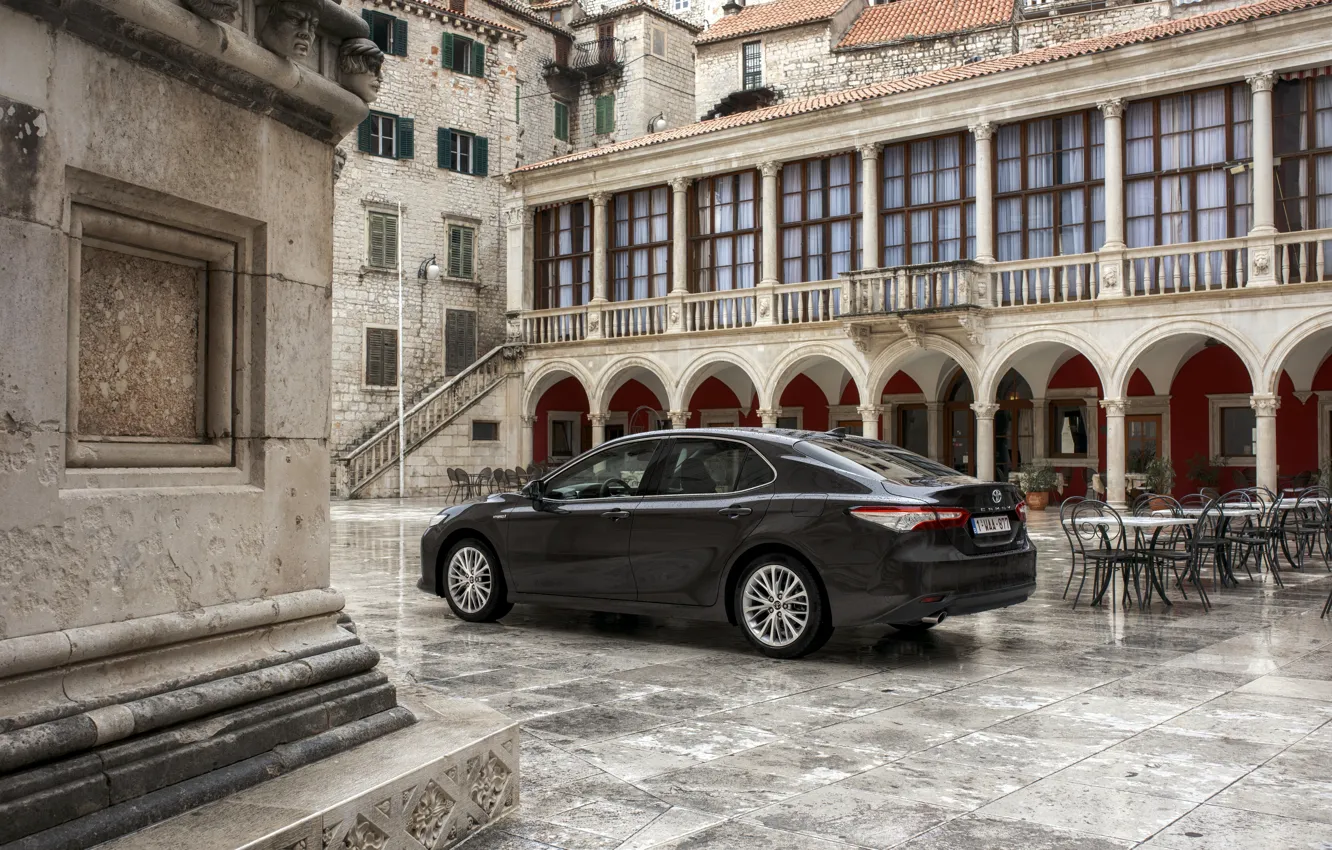 Photo wallpaper home, area, Toyota, sedan, Hybrid, Camry, 2019