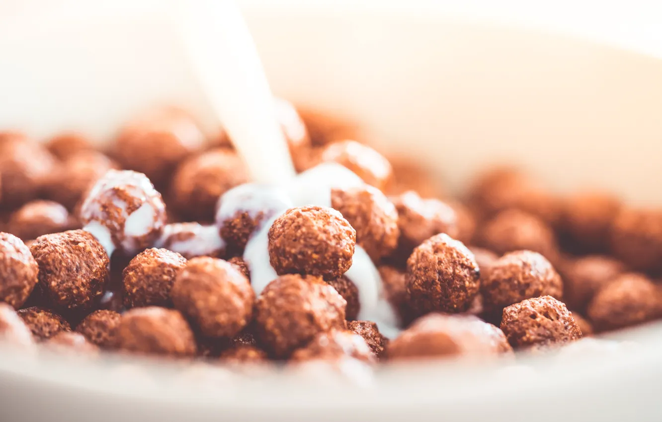 Photo wallpaper balls, Breakfast, milk, chocolate